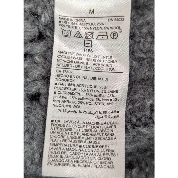 OLD NAVY! SWEET WOOL BLEND, DOVE GRAY RUFFLED SHOULDER SWEATER! SZ M - Picture 7 of 8